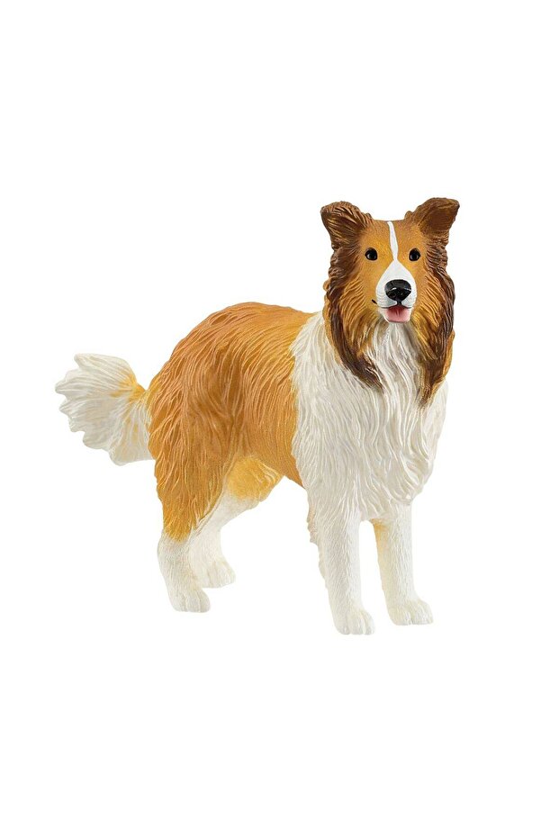 Schleich Farm World Collie Figure (7 x 2.5 x 5.4 cm, White/Brown)