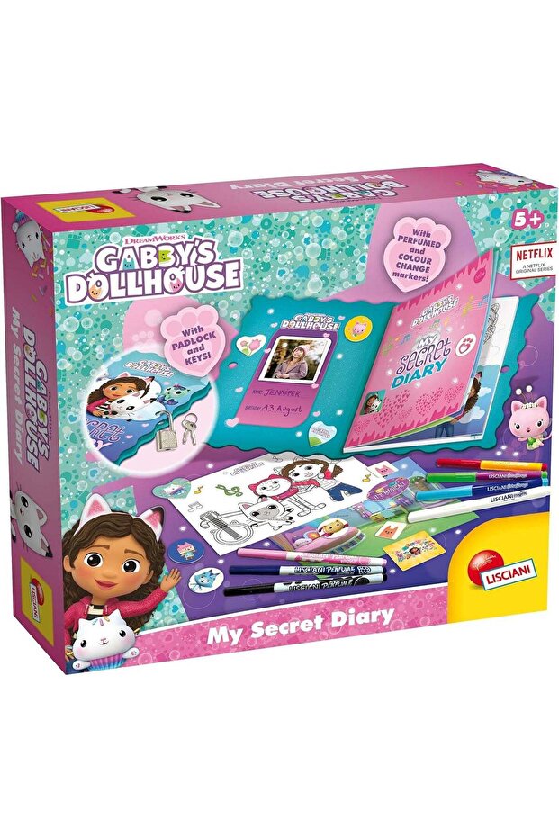 Gabby's Dollhouse My Secret Diary with Lock and Scented Markers