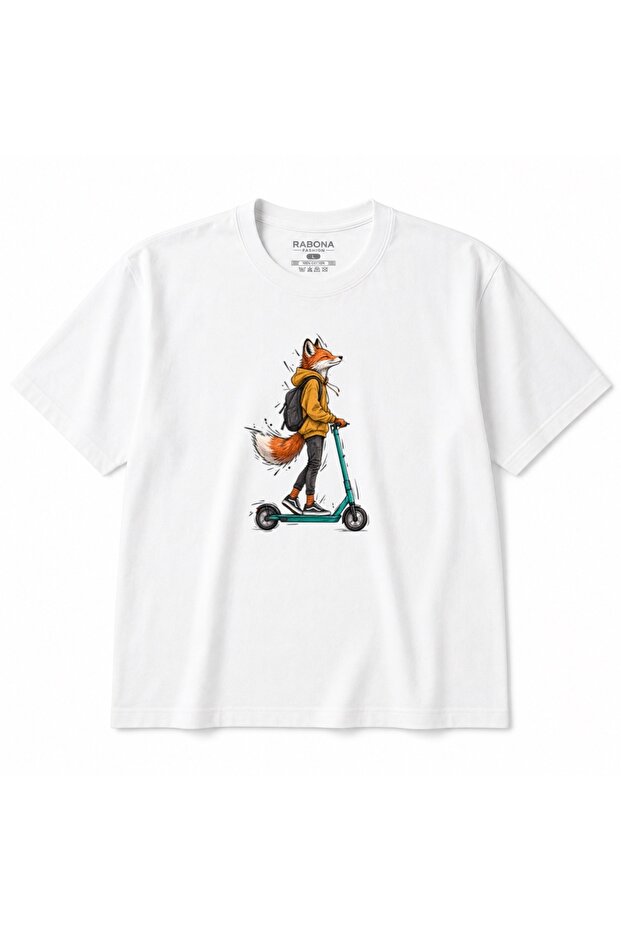 Urban Fox Scooter Adventure Graphic T-Shirt