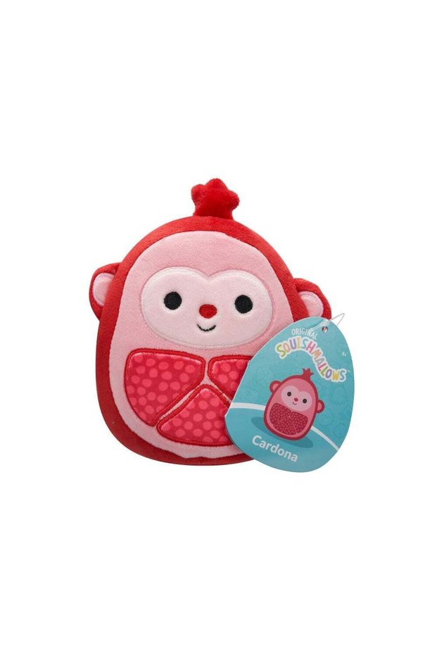 Squishmallows Cardona the Pomegranate Monkey Small Plush Toy (12.7 cm, Red/Pink)