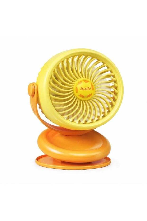Cute Clip-On Desktop Fan, Yellow Portable Mini Fan for Desk, Stroller & Travel