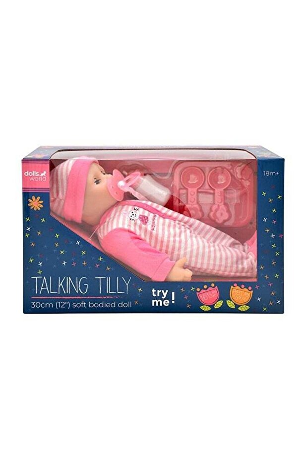 Talking Tilly 12 inch Interactive Soft Doll 16 Real Baby Sounds from Peterkin gift for kids of Age