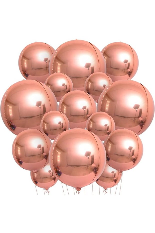 Big Rose Gold Balloons - 22 Inch, Pack of 14 | Rose Gold Foil Balloons for Rose Gold Party Decorati