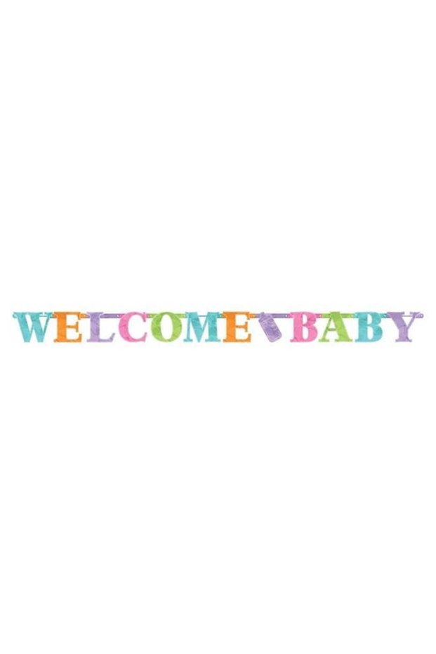 Baby Neutral Letter Banner-Foil 7ft, Baby Shower Decorations