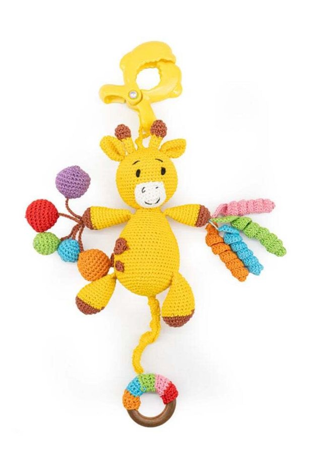Handcrafted Crochet Toy with Ring & Clip Hanger-Giraffe