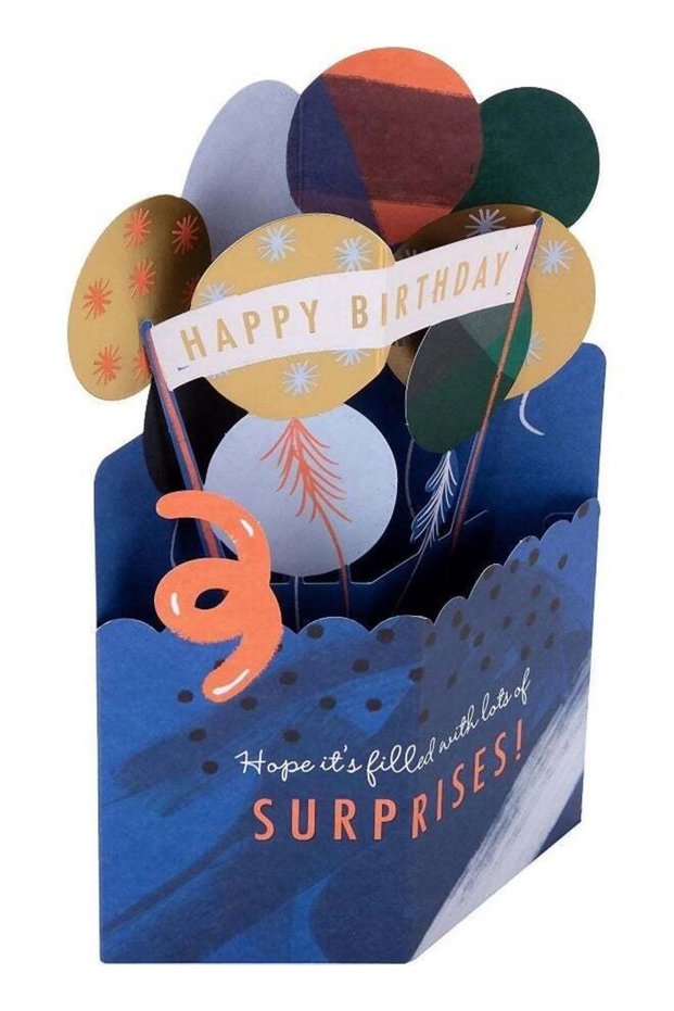 UK Greetings Classic 3D Pop-Up Balloons Happy Birthday Card