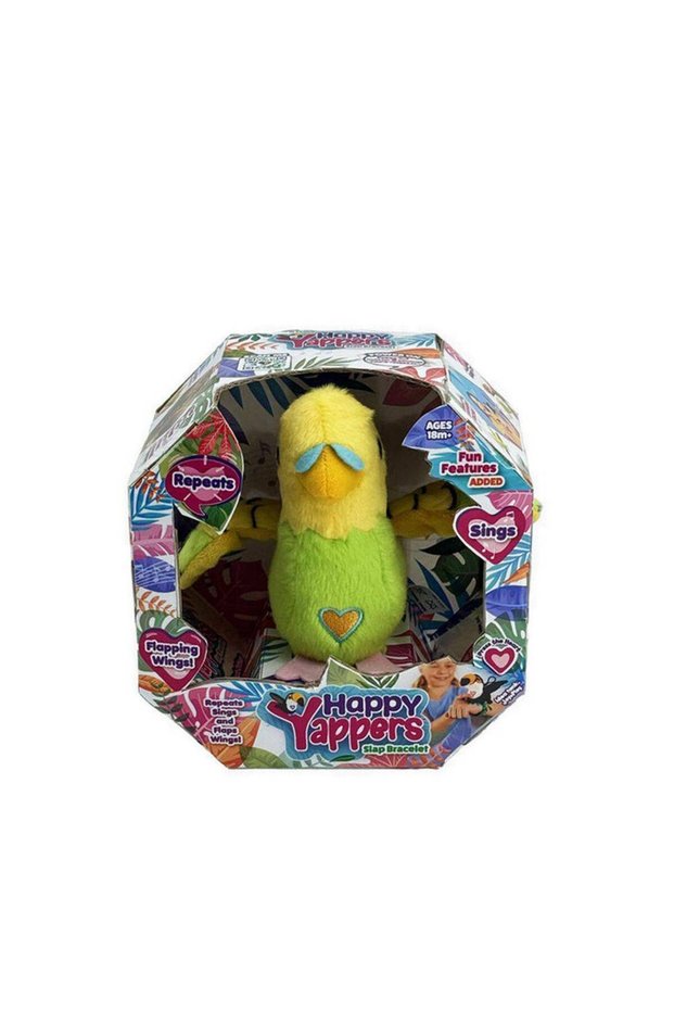 Happy Yappers Parakeet Interactive Plush Bird Toy (Green)