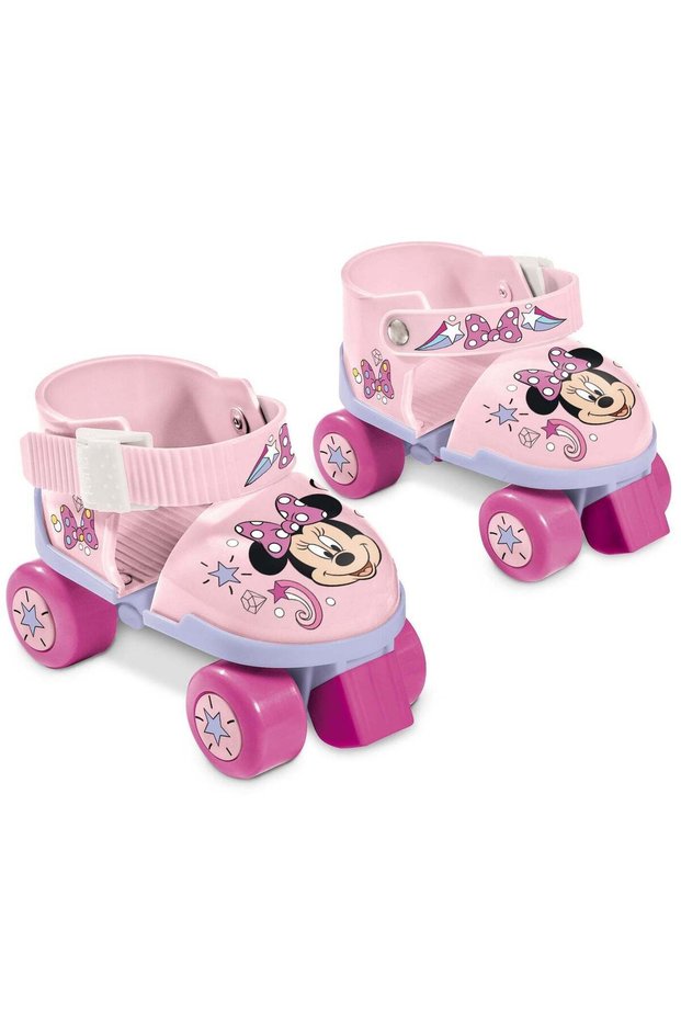 Mondo 4-wheeled Minnie Mouse Roller Skates Set with Safety Pads, Adjustable Fit to Size 22-29 | Ska