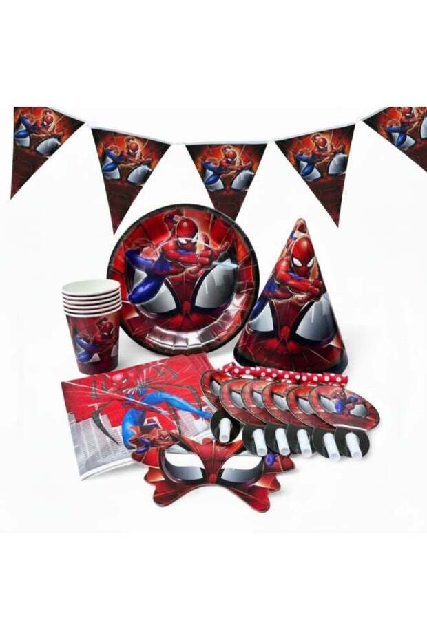 37 Pcs Spiderman theme Birthday Party Supplies Set – Complete Kids Party Decoration Kit with Banner