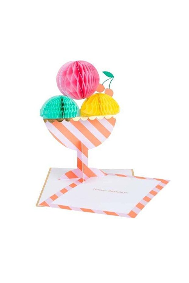 Honeycomb Ice Cream Sundae Birthday Card