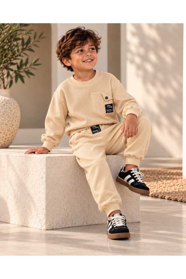 Wafel Fabric with Pocket Details, Seasonal Fabric, Top and Bottom Set of 2