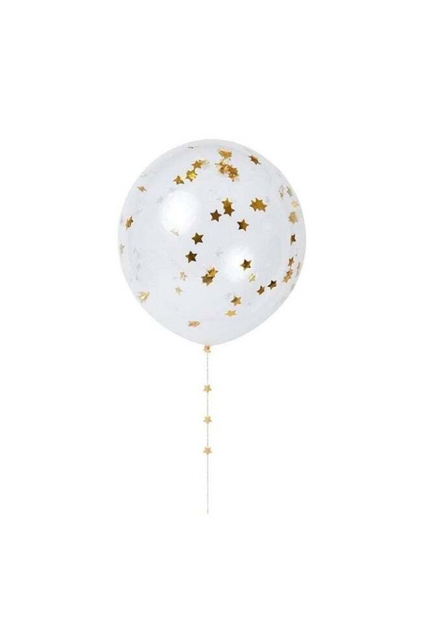 8 Pack 18" Confetti Gold Balloon Kit