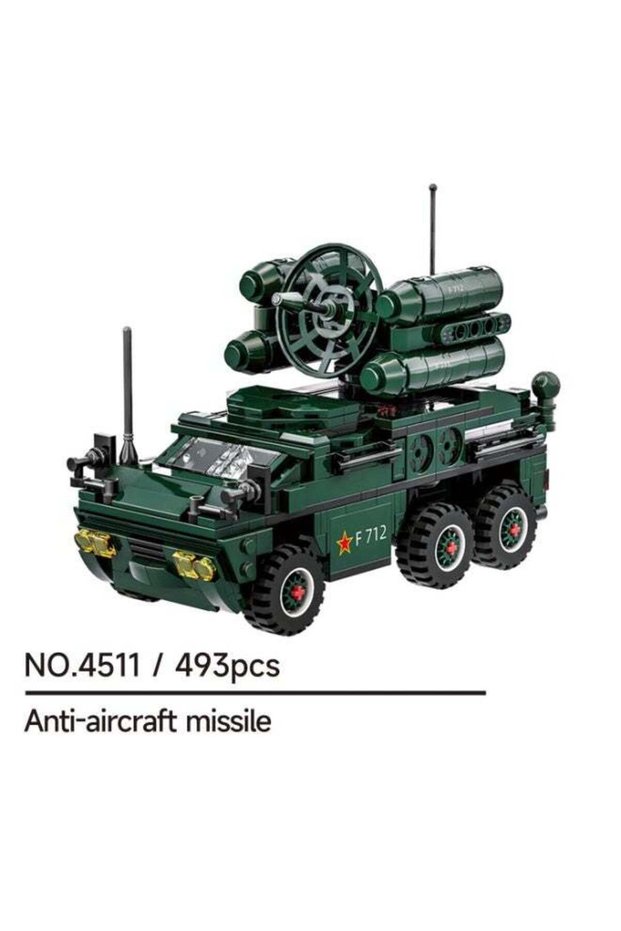 WW2 Anti-Aircraft Missile Vehicle Building Block Set 4511 (Age 6+ , 493 Pieces)
