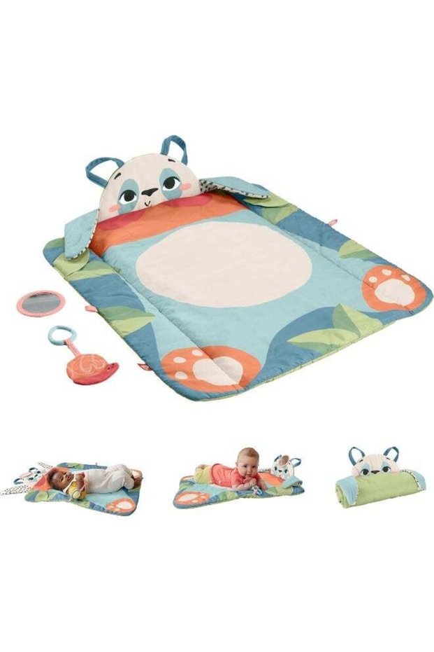 Baby Toy Planet Friends Roly-Poly Panda Play Mat, Portable Tummy Time Developmental Activity For Ne