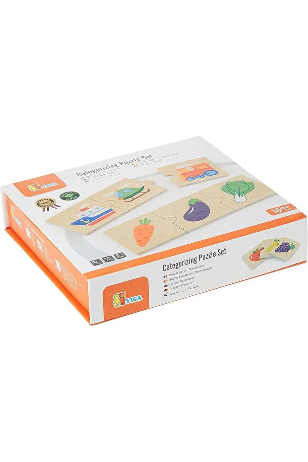 VIGA Categorizing Wooden Puzzle Set for Kids