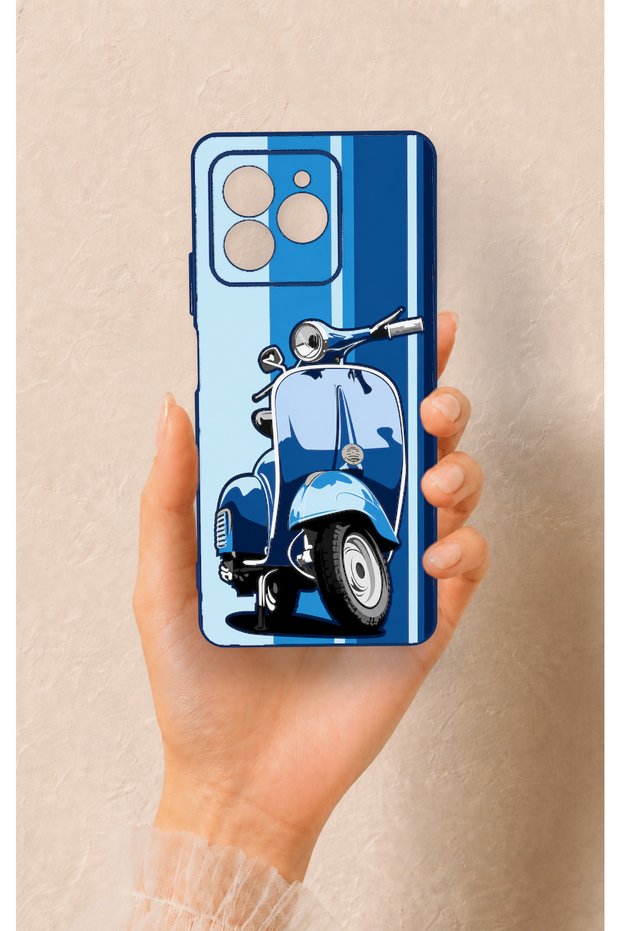 Omix X7 Compatible Blue Scooter Patterned Silicone Case