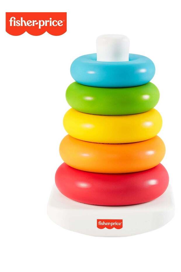 Fisher-Price Rock-a-Stack Multicolor, Plant-Based Materials, Developmental Stacking Toy for Infants