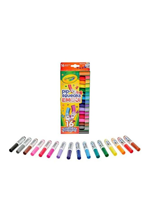 Set of mini felt-tip pens Markers with washable stamps x 16 pcs