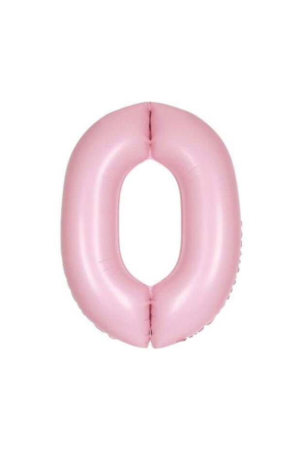 34" Matte Lovely Pink Number 0 Foil Balloon