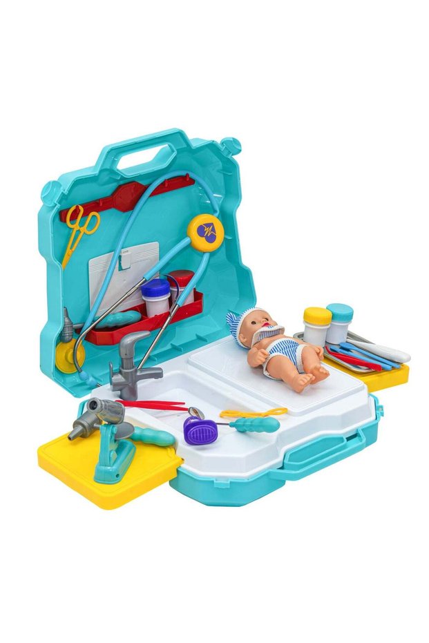 Moon - Clinic Set - Stainless Junior Doctor Kit 29pcs - Blue 28x8.5x32cm