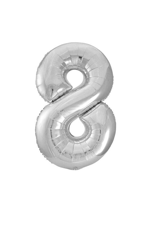34" Silver Foil Number 8 Balloon