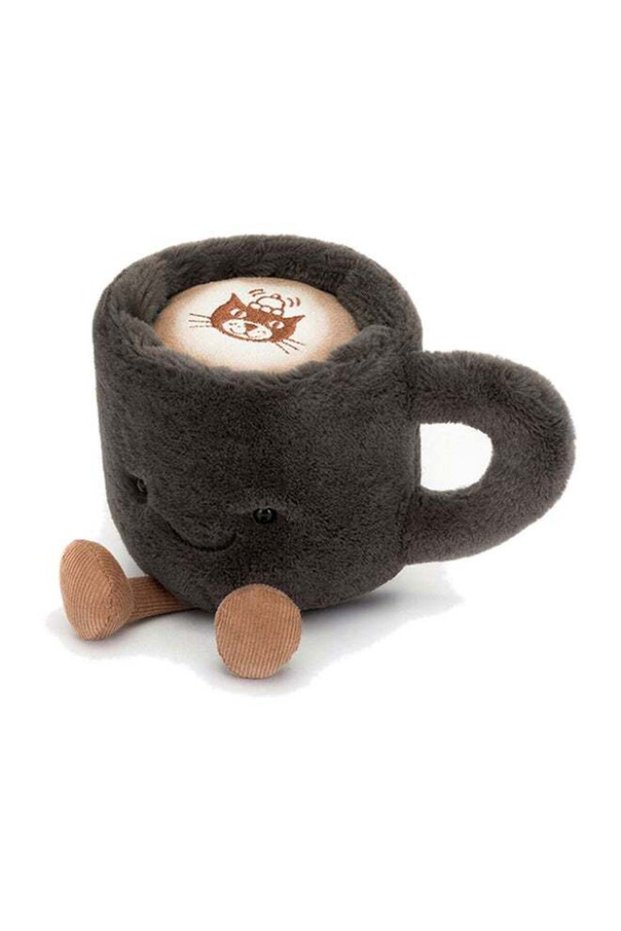 Amuseables Coffee Cup Plush Toy – Soft Smiling Mug Character with Cordy Legs, Cute Food-Themed Stuf