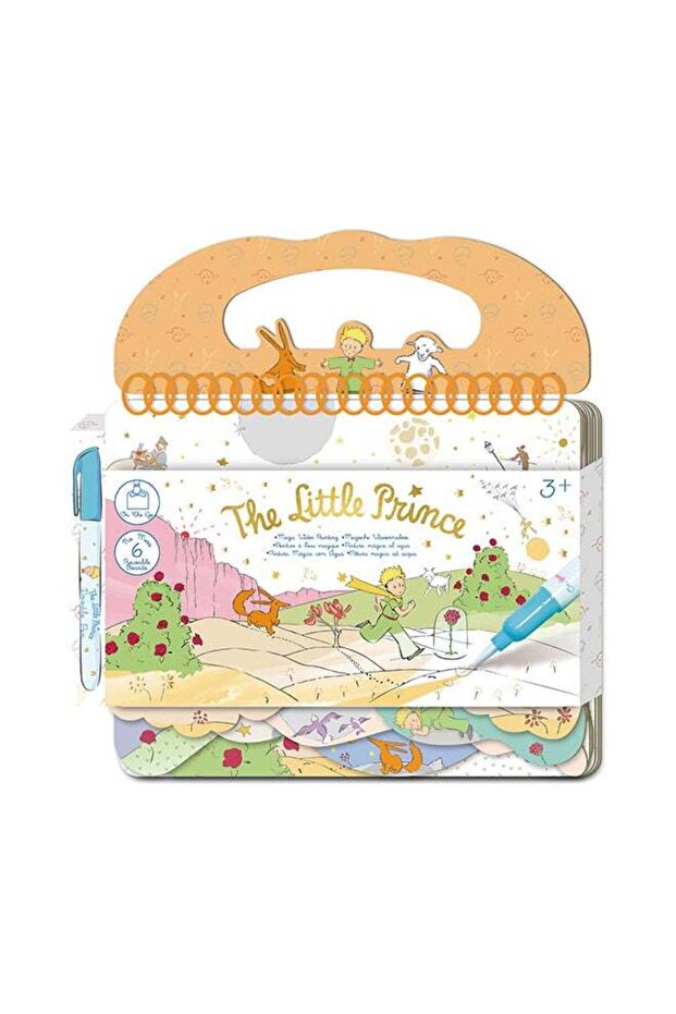 The Little Prince Magic Water Painting Set – 6 Reusable Cards, 140 Removable Stickers & Refillable