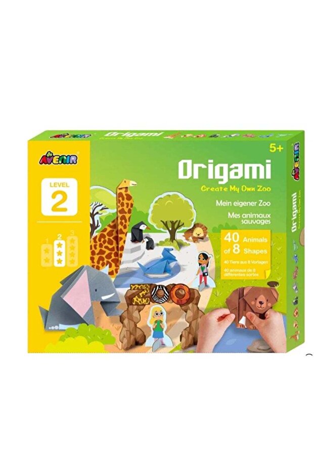 Avenir Origami: MY OWN WILD ANIMALS, 40 folding papers, 8 models