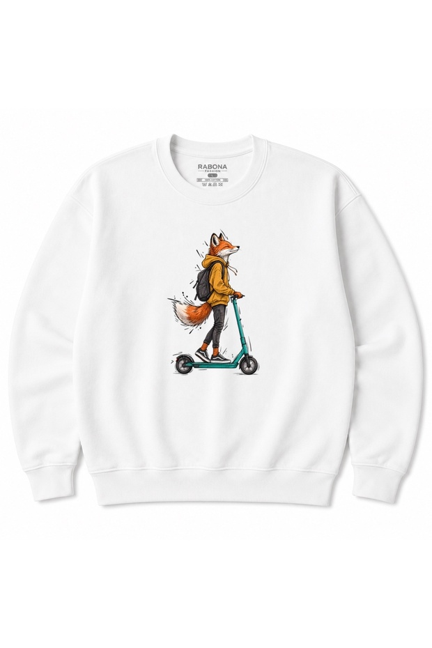 Urban Fox Scooter Adventure Graphic Sweatshirt