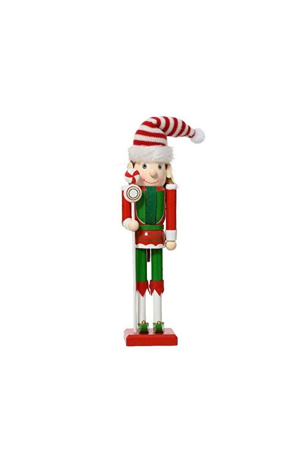 Kaemingk Pinewood Nutcracker Thin Body, Long Legs Red Christmas Decoration for Tree, Shelf & Holida