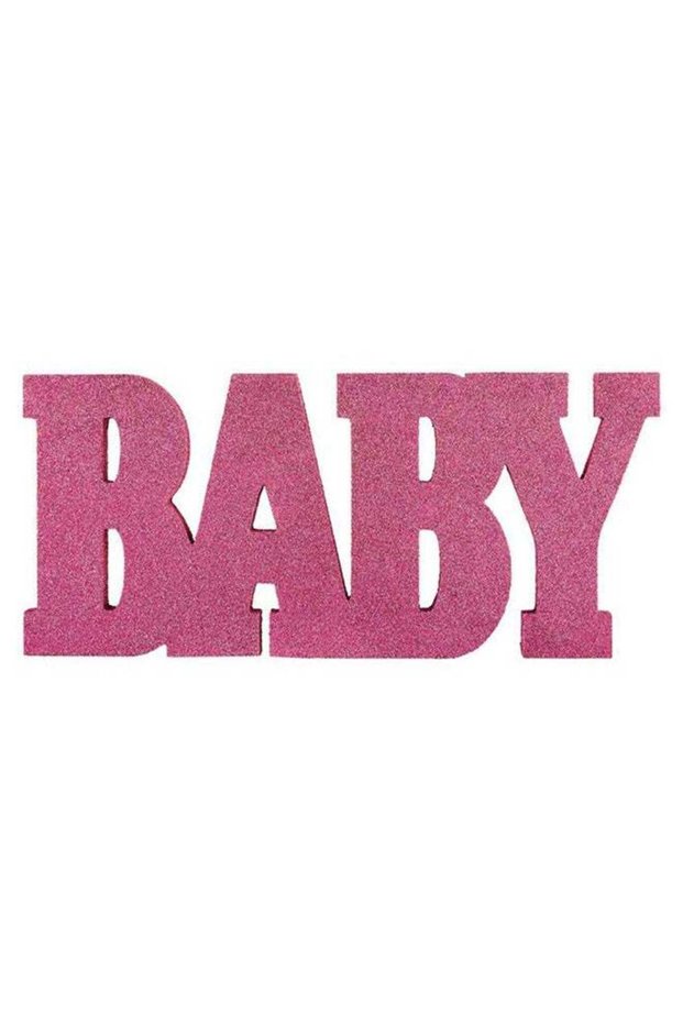 Oh Baby! Girl Standing Glitter Sign, Baby Shower Party Decorations