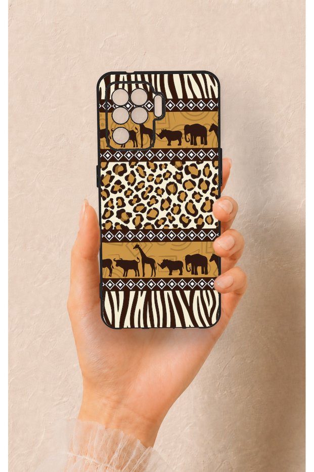 Oppo Reno 5 Lite Compatible African Safari Patterned Silicone Case