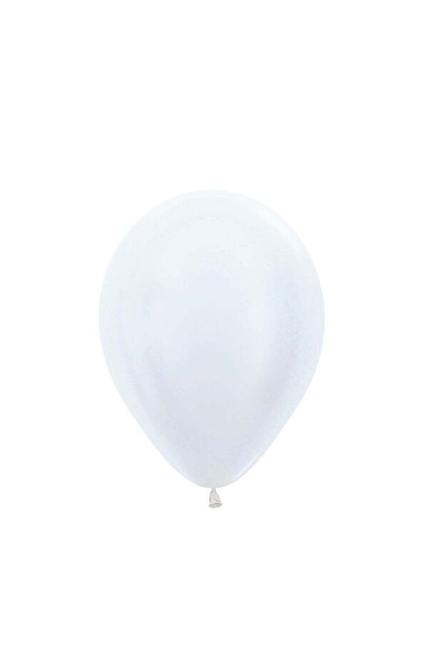 Sempertex New Pearl Satin White Latex Party Balloons Pack 50, Multicoloured