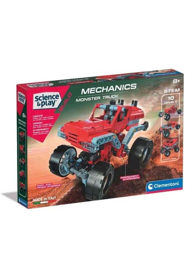 Clementoni Mech Lab Monster Trucks – Build & Play Mechanical Engineering Kit