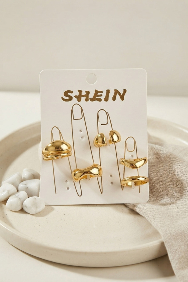 Gold Color Brass Bohemian Ring Combination Byk4270