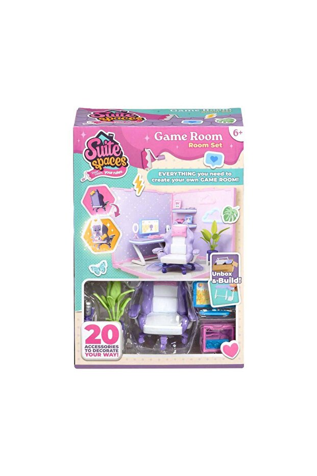 Suite Spaces Unbox & Build Game Room Room Set (20 Accessories)