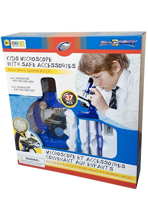 100/200/450X Kids Microscope W/Safe Accessories