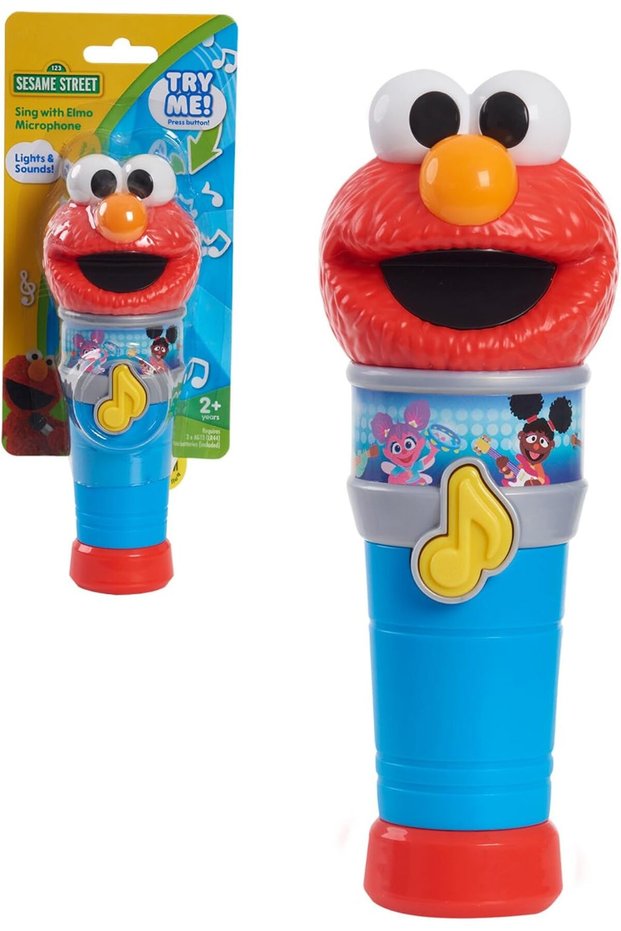 Sesame Street Sing With Elmo Microphone - Interactive Light-Up Musical Toy for Toddlers