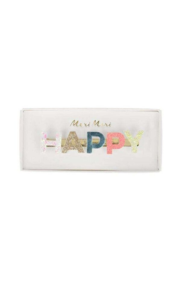 Happy Glitter Hair Clip