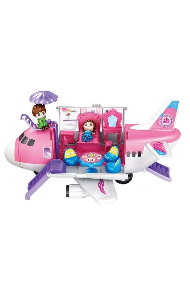Power Joy Playhome Airplane Playset With 2 Dolls | Toy Vehicle | Gift for Kids