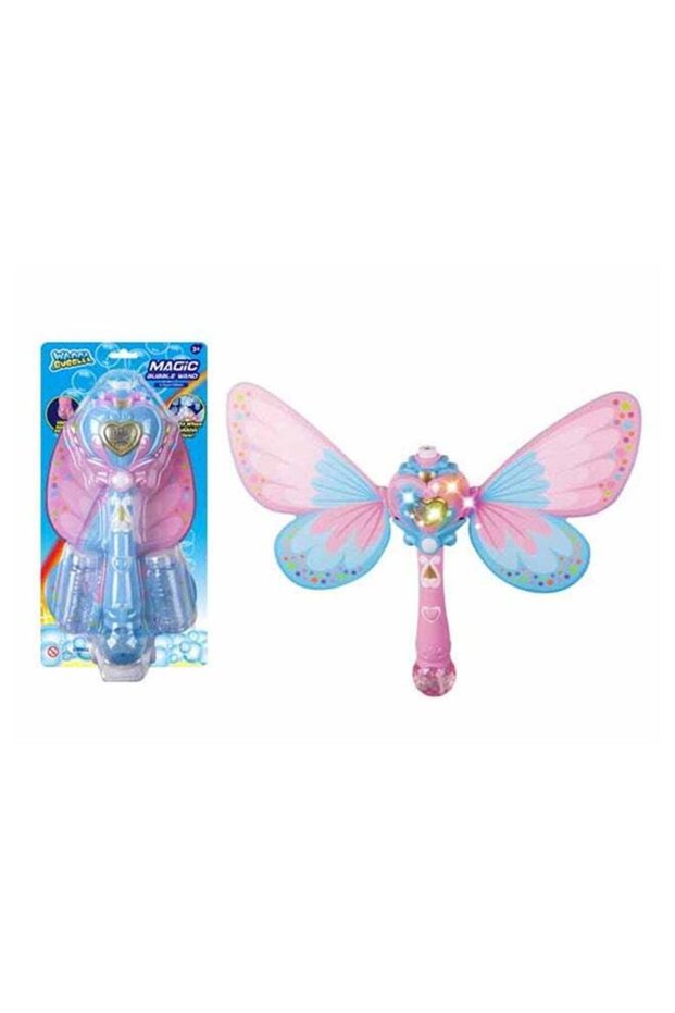 Battery Operated Light And Sound Bubble Fairy Wand With Wings 31x33x18cm