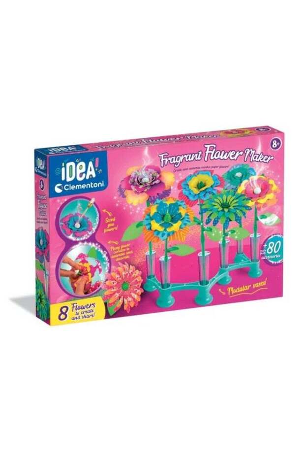IDEA Scented Flower Creations - Craft Set for Children with Petals, Stems, Perfume & Adjustable Vas