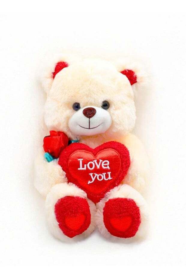 Valentines Day Gifts for Him & Her,Teddy Bear with Love You Heart, 30cm Soft Stuffed Bear Plush Toy