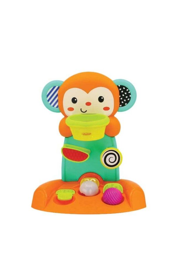 Infantino Shoot 'N Score Happy Hoops 12M+ Baby Basketball Toy with Light-Up Ball Fine Motor Activit