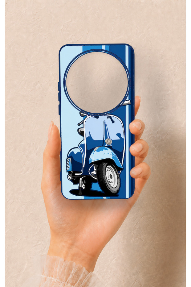 Xiaomi Mi 15 Ultra Compatible Blue Scooter Patterned Silicone Case