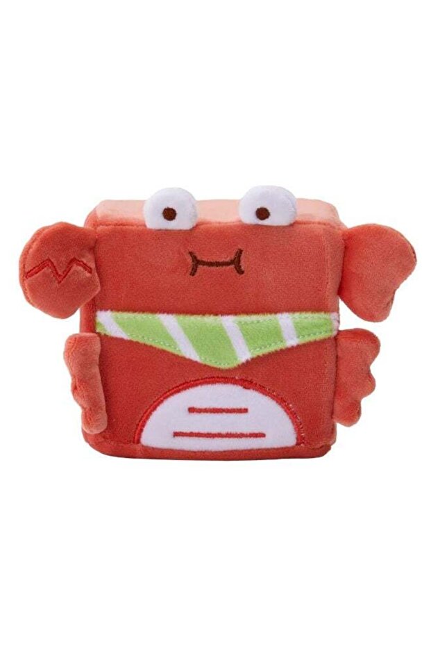 Square Pals Crab Plush Toy (10 cm, Orange/Green)