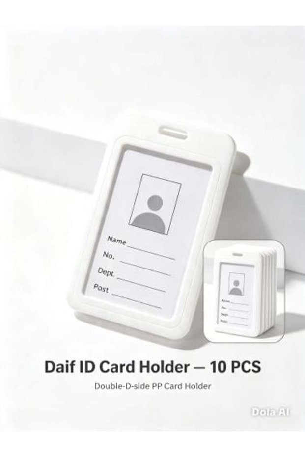 بطاقة جيب طولي ربطه 10 حبه لون ابيضVertical pocket card, 10 pieces, white color