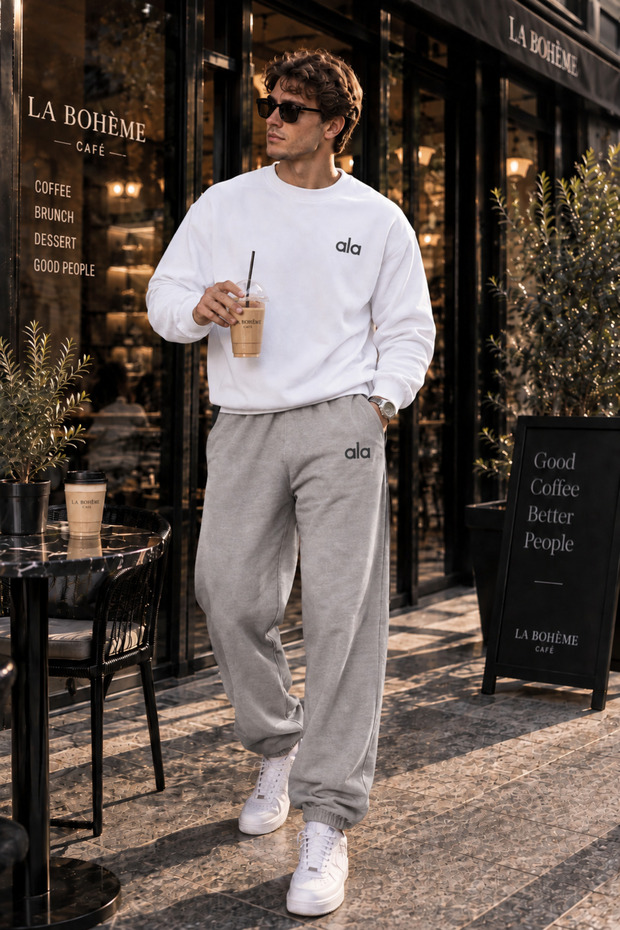 Ala Printed Cotton Oversize Premium Shardonlu Sweet-Sweatpants Set (Combination)