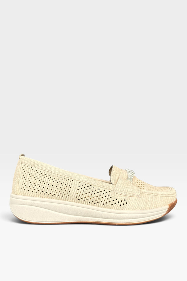 Comfortable Sole Daily Women's Flat Shoes Beige
