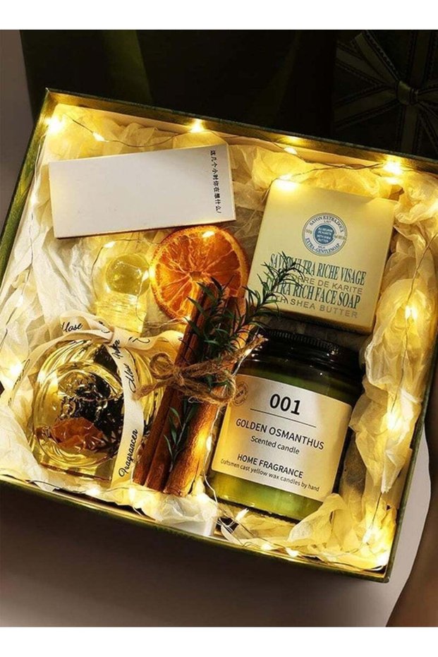 Candles Gift Set, Scented Candle and Aroma Reed Diffuser Set, Aromatherapy, Candles for New Year, H
